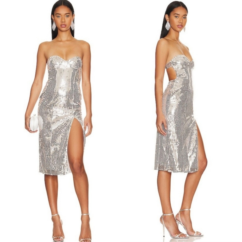 REVOLVE Majorelle Jovanna Embellished Sequin Cocktail Dress XS NEW Strapless